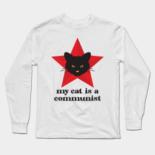 Black Cat My Cat Is A Communist Long Sleeve T-Shirt